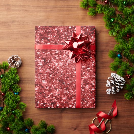 Red Sparkle Glitter Cadeaupapier (Feestdagen Geschenken)