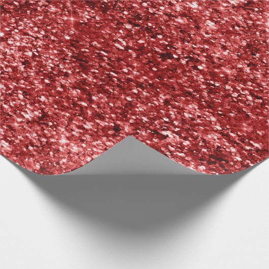 Red Sparkle Glitter Cadeaupapier (Hoek)