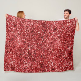 Red Sparkle Glitter Fleece Deken
