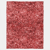 Red Sparkle Glitter Fleece Deken (Voorkant)