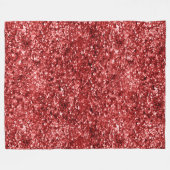 Red Sparkle Glitter Fleece Deken (Voorkant (Horizontaal))