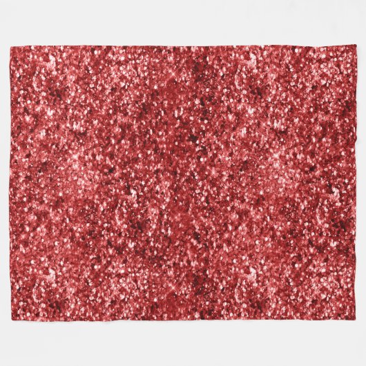 Red Sparkle Glitter Fleece Deken (Voorkant (Horizontaal))