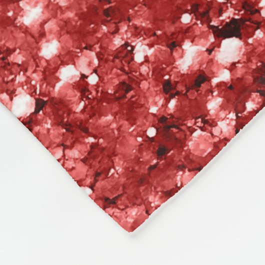 Red Sparkle Glitter Fleece Deken (Hoek)