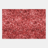 Red Sparkle Glitter Inpakpapier Vel (Voorkant 3)