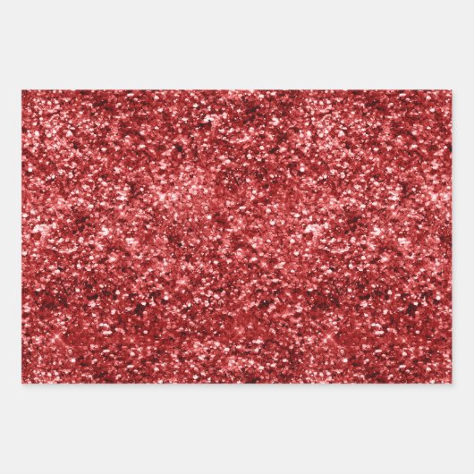 Red Sparkle Glitter Inpakpapier Vel (Voorkant 3)