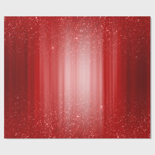 Red Sparkle Glitter Kerstmis Cadeaupapier (Vlak)
