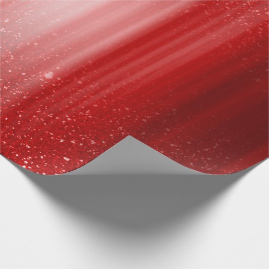 Red Sparkle Glitter Kerstmis Cadeaupapier (Hoek)