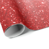 Red Sparkle Glitter Kerstmis Cadeaupapier (Rol Hoek)
