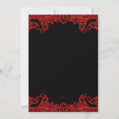 Red Sparkle Glitter Lace Black Elegant Wedding Kaart (Achterkant)
