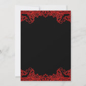 Red Sparkle Glitter Lace Black Quinceañera Kaart (Achterkant)
