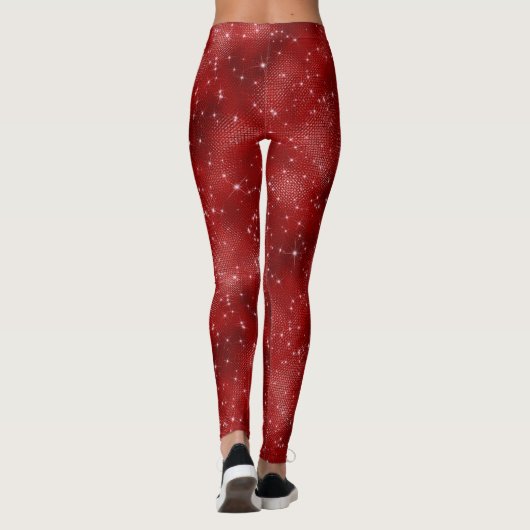 Red Sparkle Glitter Leggings (Achterkant)