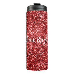 Red Sparkle Glitter Thermosbeker