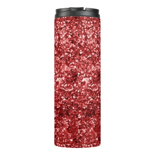 Red Sparkle Glitter Thermosbeker (Achterkant)