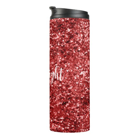 Red Sparkle Glitter Thermosbeker (Geroteerd rechts)