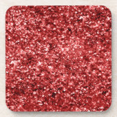 Red Sparkle Glitz Bier Onderzetter (Voorkant)