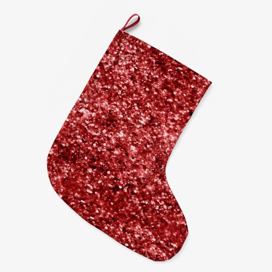 Red Sparkle Glitz Grote Kerstsok (Voorkant (Hangend))