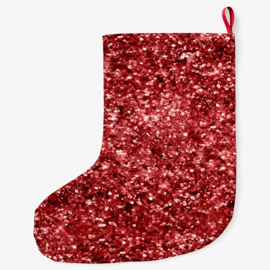 Red Sparkle Glitz Grote Kerstsok (Achterkant)