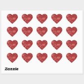 Red Sparkle Glitz Hart Sticker (Vel)