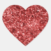 Red Sparkle Glitz Hart Sticker (Voorkant)