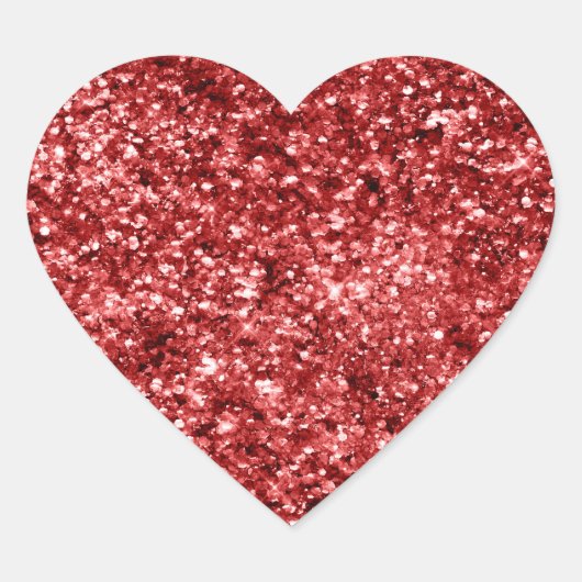Red Sparkle Glitz Hart Sticker (Voorkant)