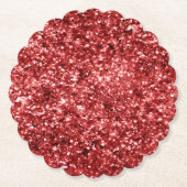 Red Sparkle Glitz Kartonnen Onderzetters (Voorkant)