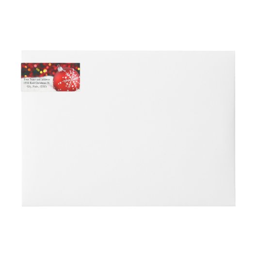 Red Sparkle-kerstsiersneeuw (Voorkant)