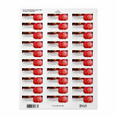 Red Sparkle-kerstsiersneeuw Etiket (Full Sheet)
