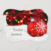 Red Sparkle-kerstsiersneeuw Kaart (Voorkant / Achterkant)