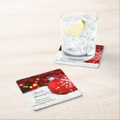 Red Sparkle-kerstsiersneeuw Kartonnen Onderzetters (Insitu)