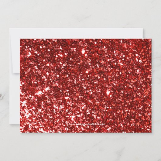 Red Sparkle-look Ribbon Bow Foto Afstuderen Kaart (Achterkant)