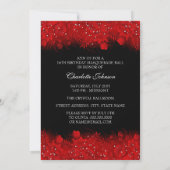 Red sparkle Mask Masquerade Sweet 16 Invite Kaart (Achterkant)