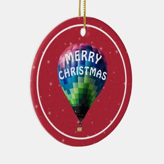 Red Sparkle Merry-kerstballon Keramisch Ornament (Rechts)