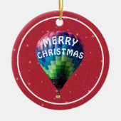 Red Sparkle Merry-kerstballon Keramisch Ornament (Voorkant)