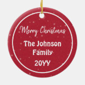 Red Sparkle Merry-kerstballon Keramisch Ornament (Achterkant)