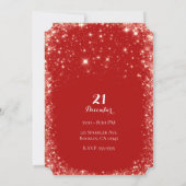 Red Sparkle Sparkly Glitter Holiday Party Kaart (Achterkant)