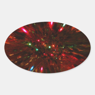 Red Sparkler Ovale Sticker