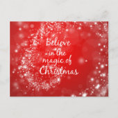 Red Sparkles met kerst Magic Quote Feestdagenkaart (Voorkant)