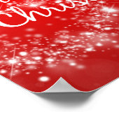 Red Sparkles met kerst Magic Quote Poster (Hoek)