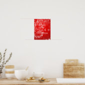Red Sparkles met kerst Magic Quote Poster (Keuken)