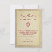 Red Sparkles Snowflakes Christmas Family Photo (Achterkant)