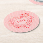 Red Sparkles Valentijn Heart Text Love Ronde Kartonnen Onderzetter (Gebogen)