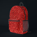 Red sparkling glitter pattern bedrukte rugzak<br><div class="desc">Immerse yourself in the stunning beauty of our vibrant red glitter texture design,  sure to add a touch of elegance to any backpack outfit.</div>
