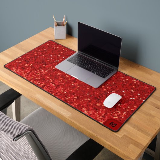 Red sparkling glitter pattern bureaumat (Kantoor 2)