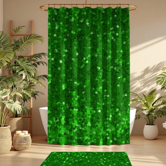 Red sparkling glitter pattern douchegordijn