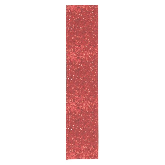 Red sparkling glitter pattern korte tafelloper (Voorkant)