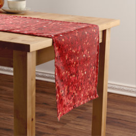 Red sparkling glitter pattern korte tafelloper