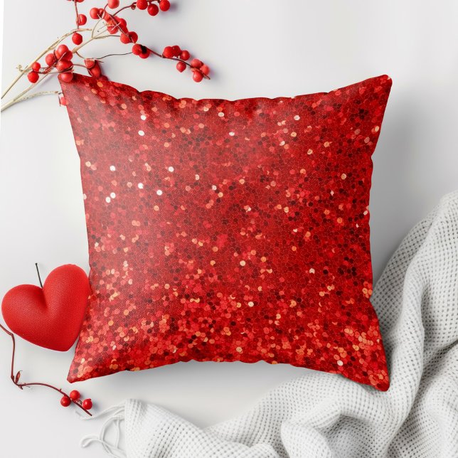 Red sparkling glitter pattern kussen (Creator heeft geüpload)
