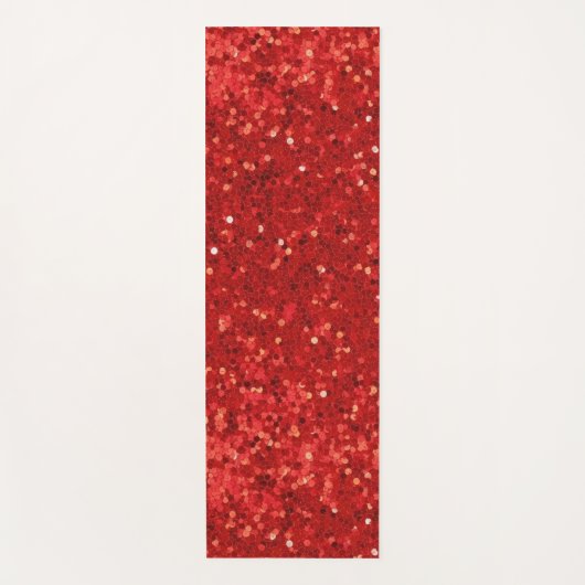 Red sparkling glitter pattern yogamat (Voorkant)