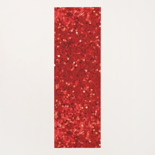 Red sparkling glitter pattern yogamat (Achterkant)
