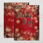 Red Sparkling luxe corporate Vakantie feest Kaart (Voorkant / Achterkant)